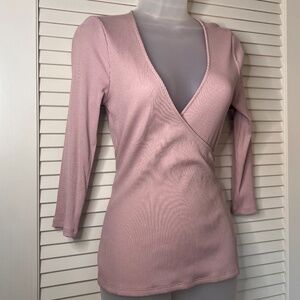 Express One Eleven Light Pink Long Sleeve Top | Size: M